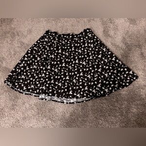 Dolls and Dames Black and White Halloween Witch Themed Midi Skirt Vintage